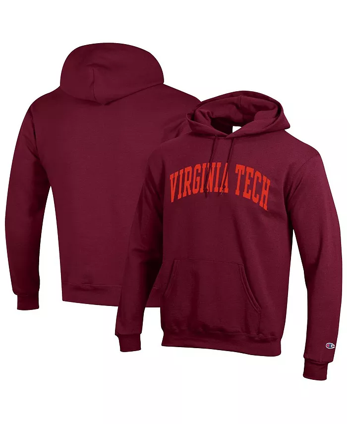 

Мужская бордовая базовая толстовка с капюшоном Virginia Tech Hokies Basic Arch Fleece Champion