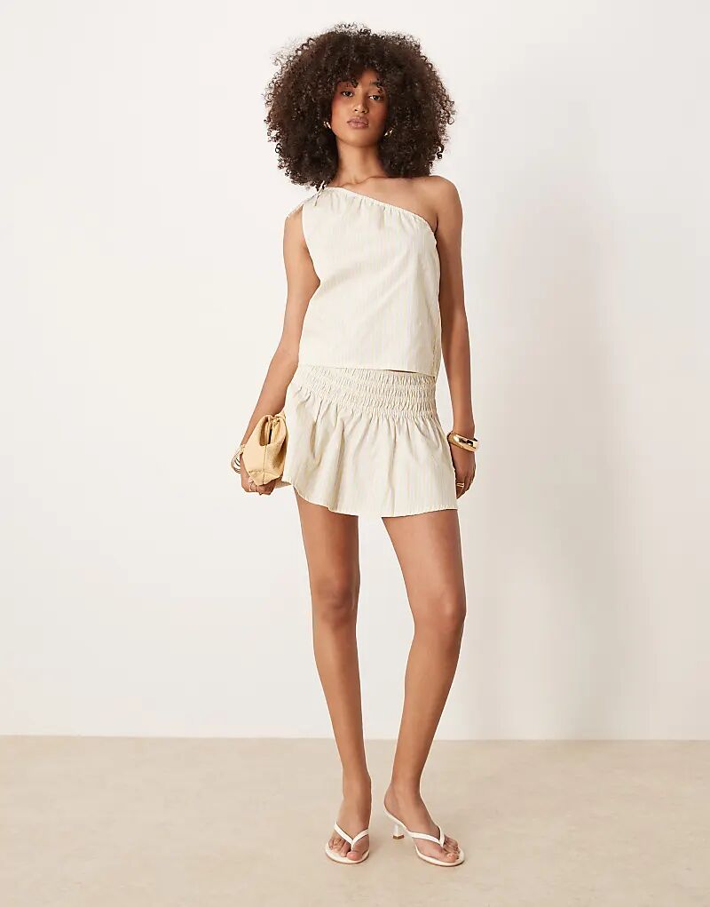 

Мини-юбка в полоску от Motel Nelesi лимонно-желтого цвета – часть комплекта