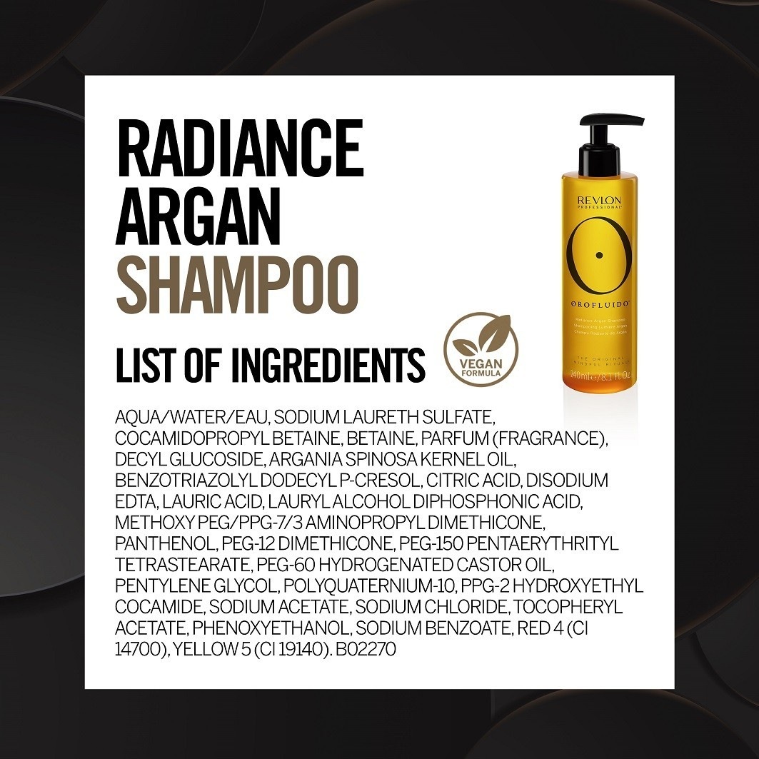 Шампунь orofluido radiance argan Revlon Professional, объем 240 мл — фото 3