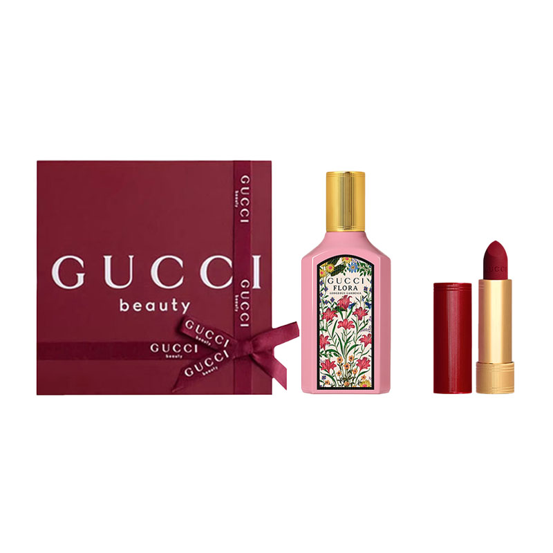 Духи eau de parfum edp с ароматом грушевого цвета, жасмина и пот-пурри GUCCI, Two-Piece Set: Dreamy Gardenia Fragrance Type Women's Perfume 50ml+Mist Liquid Lipstick #217 — фото 4