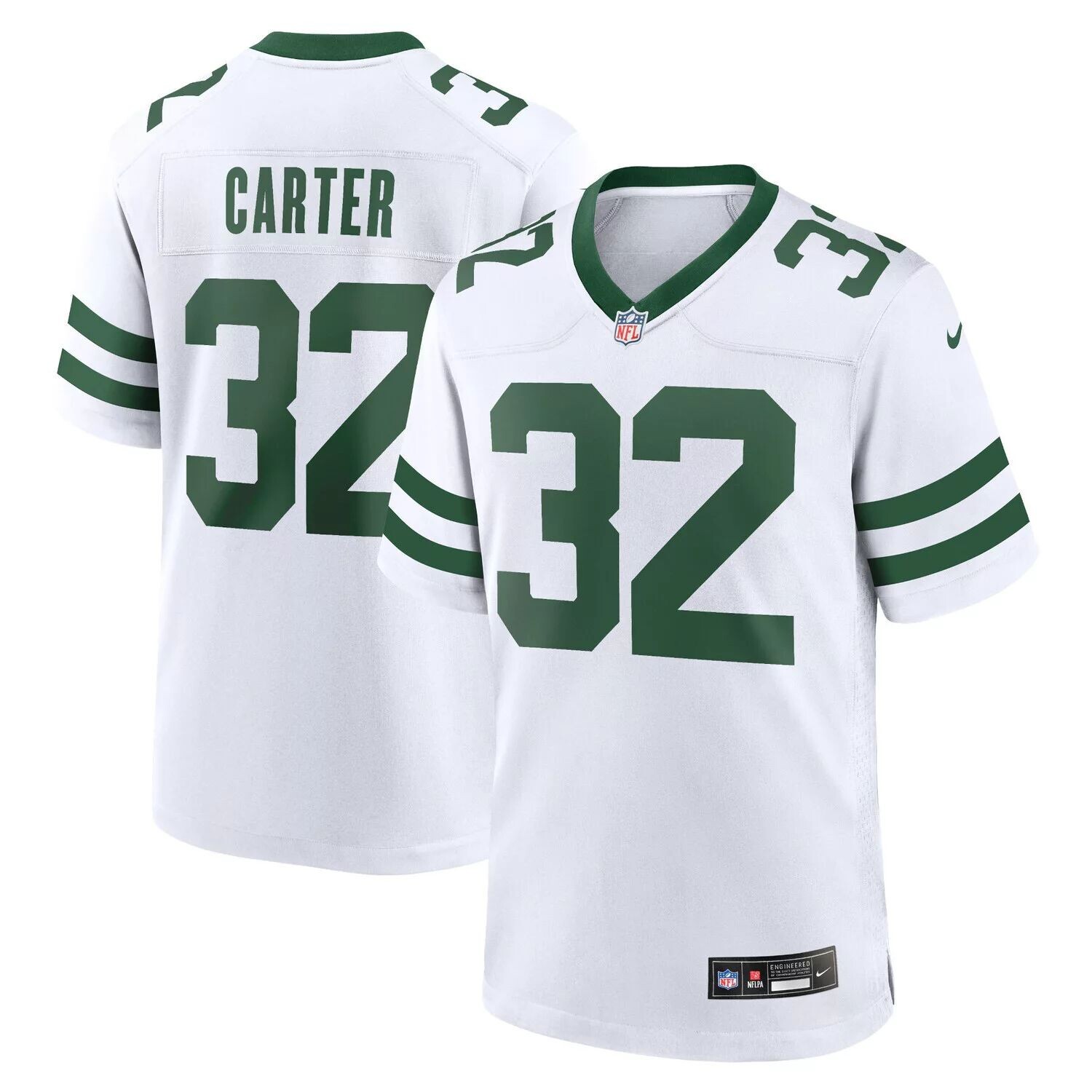 

Мужское белое джерси Michael Carter New York Jets Legacy Player Game Nike, Белый, Мужское белое джерси Michael Carter New York Jets Legacy Player Game Nike