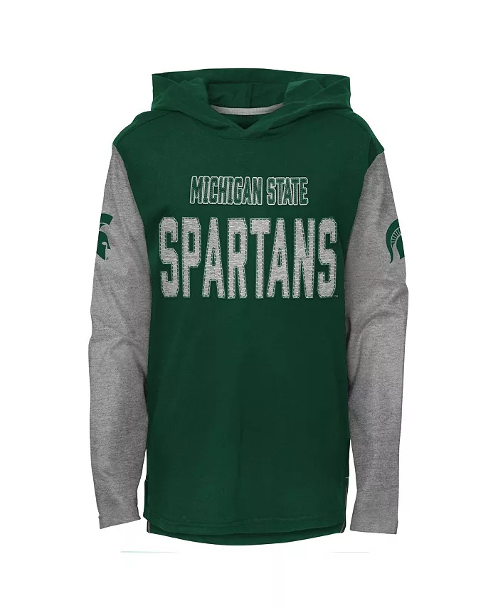 

Футболка с длинным рукавом Big Boys Green Michigan State Spartans Heritage Hoodie Outerstuff
