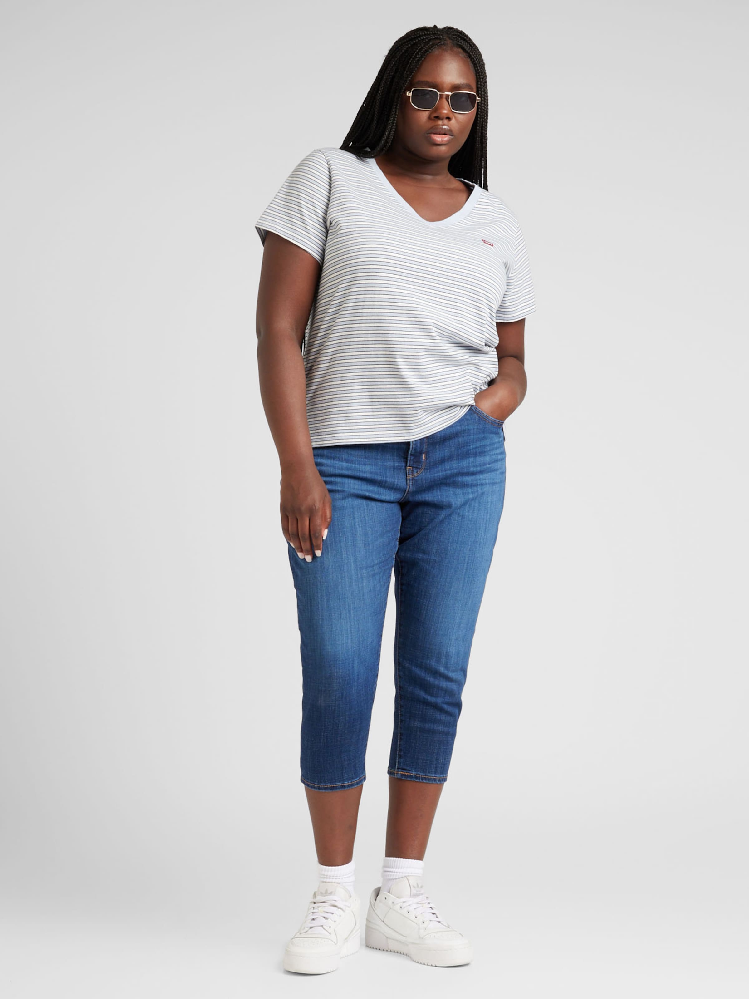 Levi's Plus Джинсовые шорты Slim fit '311 Shaping Skinny Capri' в синем дениме — фото 4
