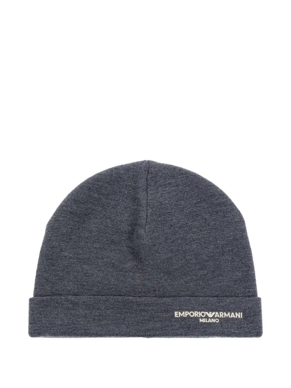 

Шерстяная шапка с вышитым логотипом EMPORIO ARMANI, серый