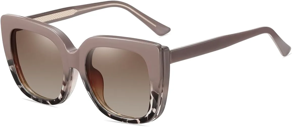 

Женские солнцезащитные очки-клипсы «кошачий глаз» с поляризацией, магнитной застежкой, крупной квадратной оправой, модные очки TR90 weiyuchen, Cameo Leopard Frame