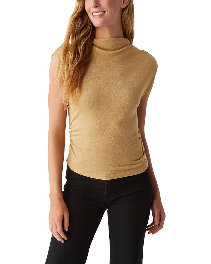 

Топ Michael Stars Reese Mock Neck Power Shoulder Top, цвет 14K