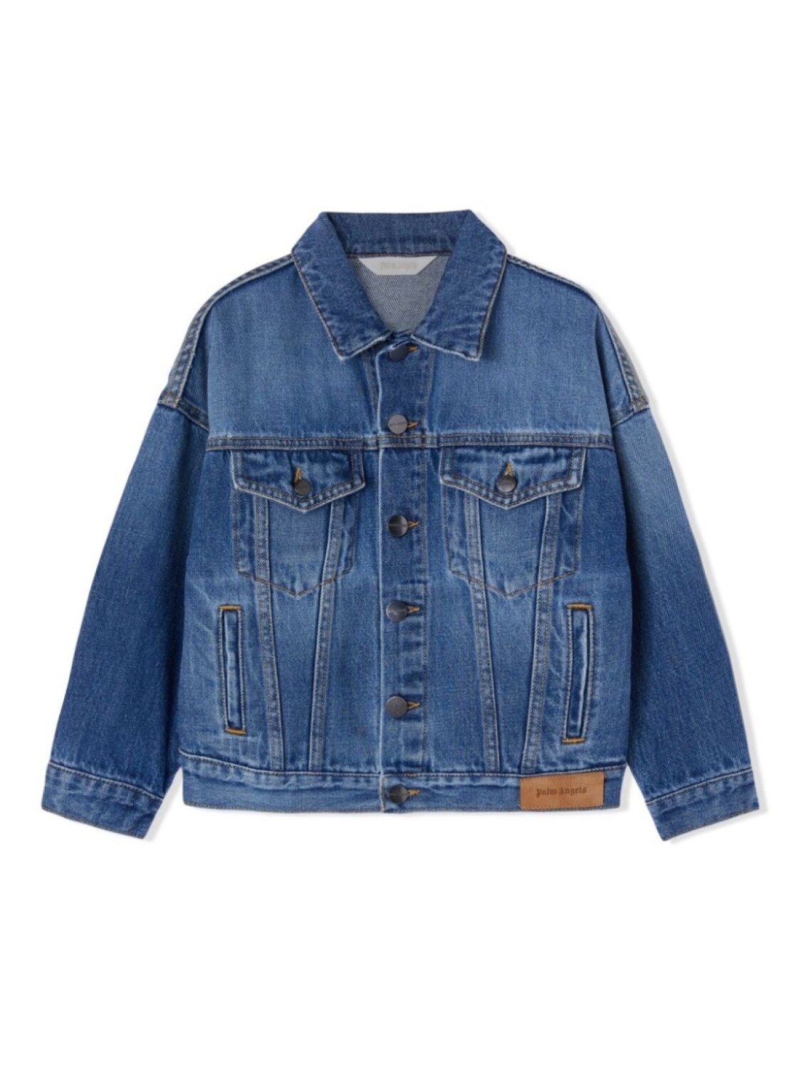 

Palm Angels Kids джинсовая куртка с логотипом, синий