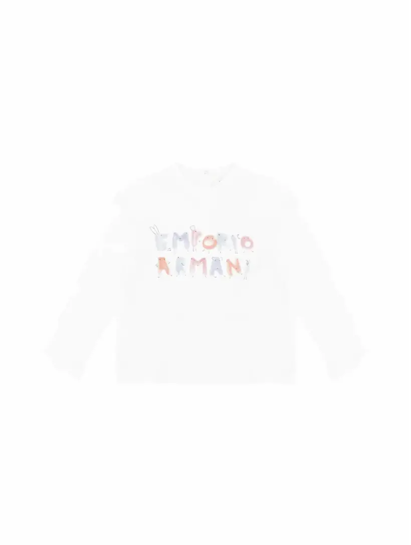 

Хлопковый лонгслив с логотипом EMPORIO ARMANI, белый