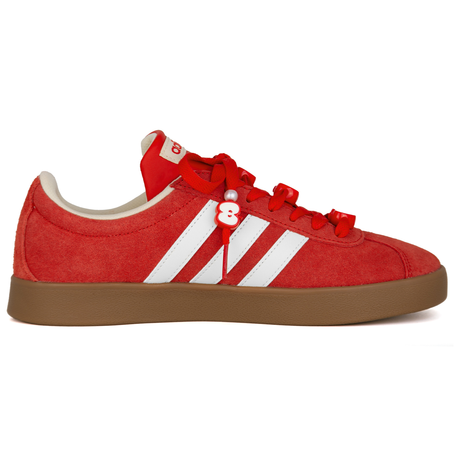 Adidas Vl Court Classic Lucky Apple - износостойкие низкие скейтбордистские кроссовки унисекс, красные — фото 3