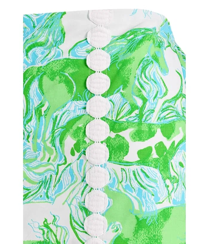 Юбка-шорты Mini Michelina Lilly Pulitzer Kids, Capri Blue Galloping Gals — фото 3