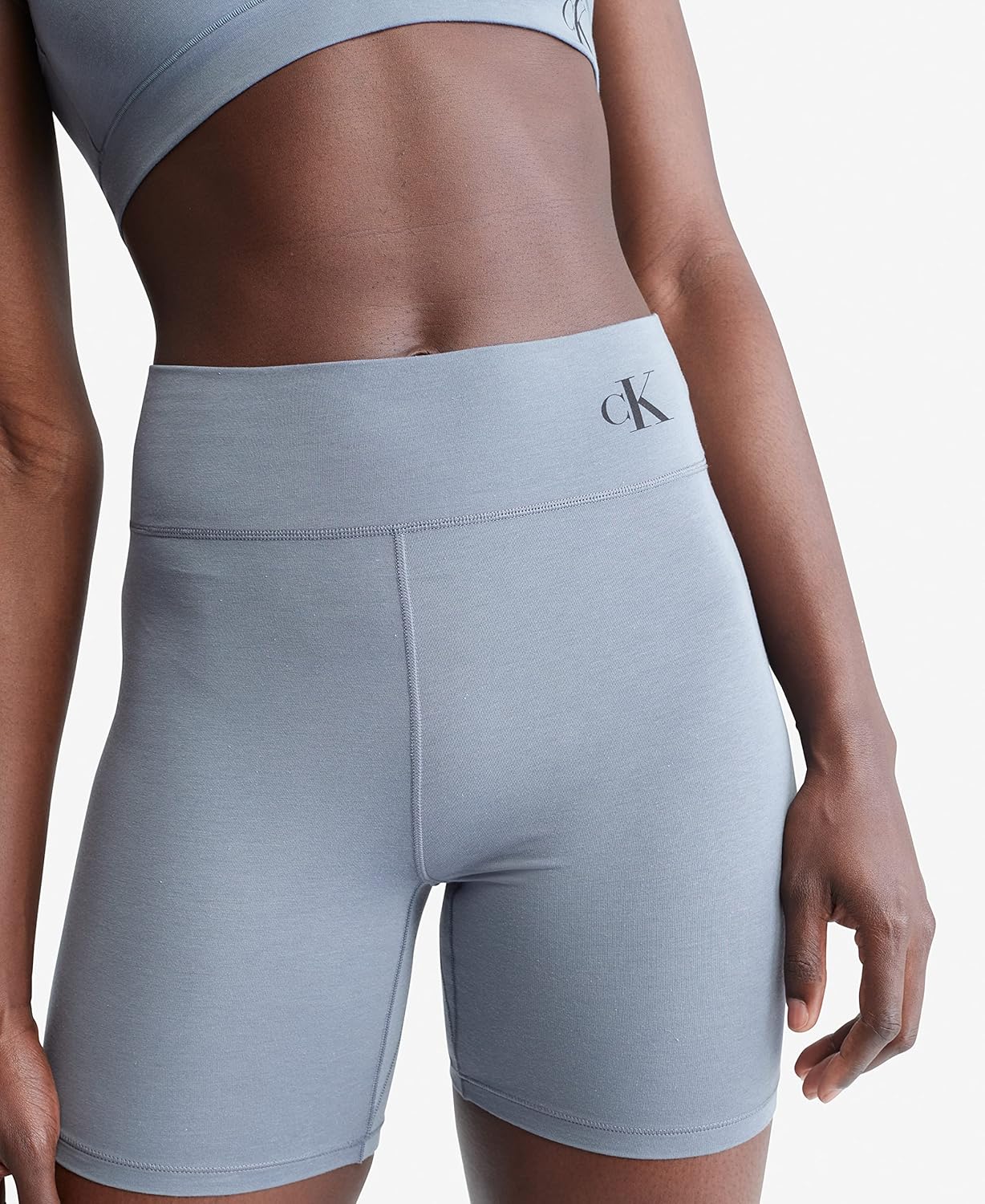 Calvin Klein женские шорты для сна из натурального хлопка стретч Flex, Asphalt Grey — фото 3