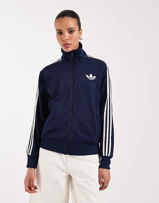 Темно-синий и белый свободный спортивный топ adidas Originals Firebird