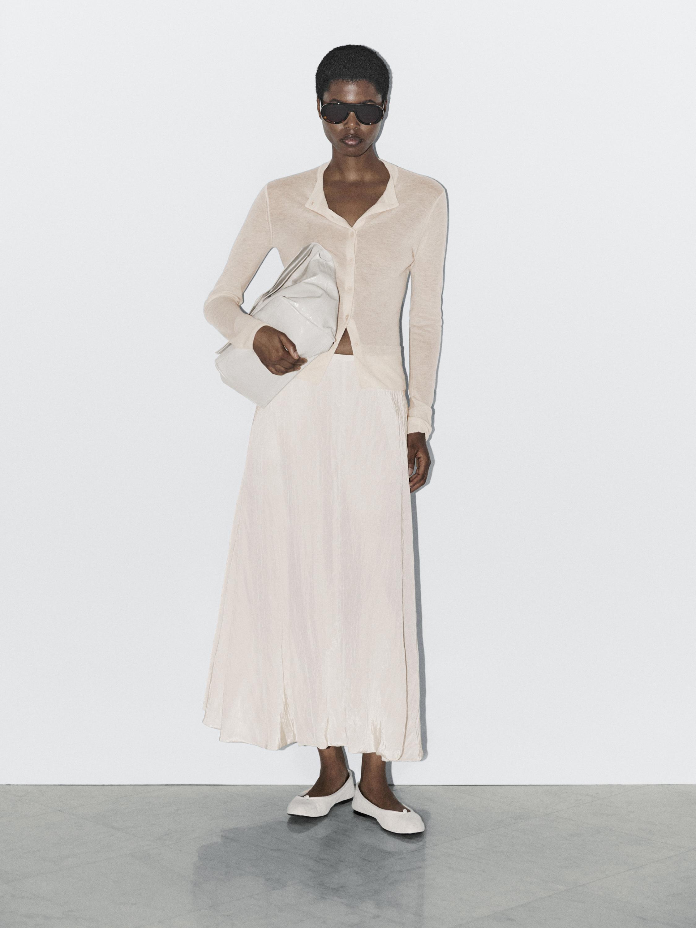 

Легкий кардиган из 100% шерсти - студия Massimo Dutti, Lemon