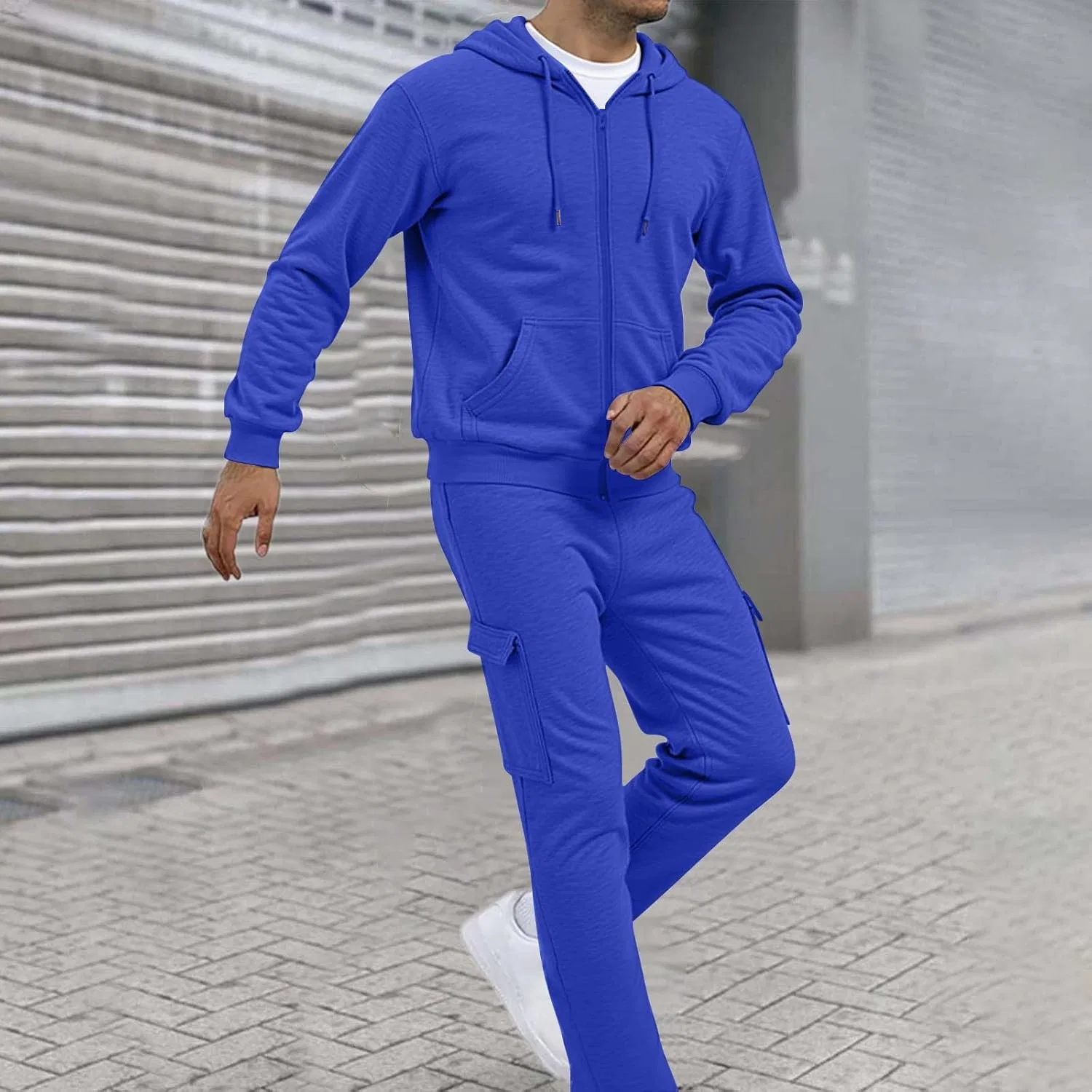 Спортивный костюм из флиса, мужской, 2 предмета, Blue — фото 3
