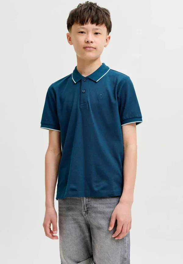 Поло Jack & Jones Junior, цвет имение синий — фото 2