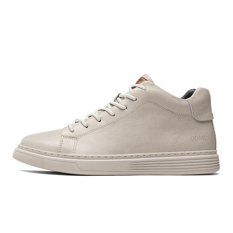 

Qiandongmeili Мидтоп скейтборд обувь унисекс бежевые без подкладки, цвет Beige Unlined Shoes
