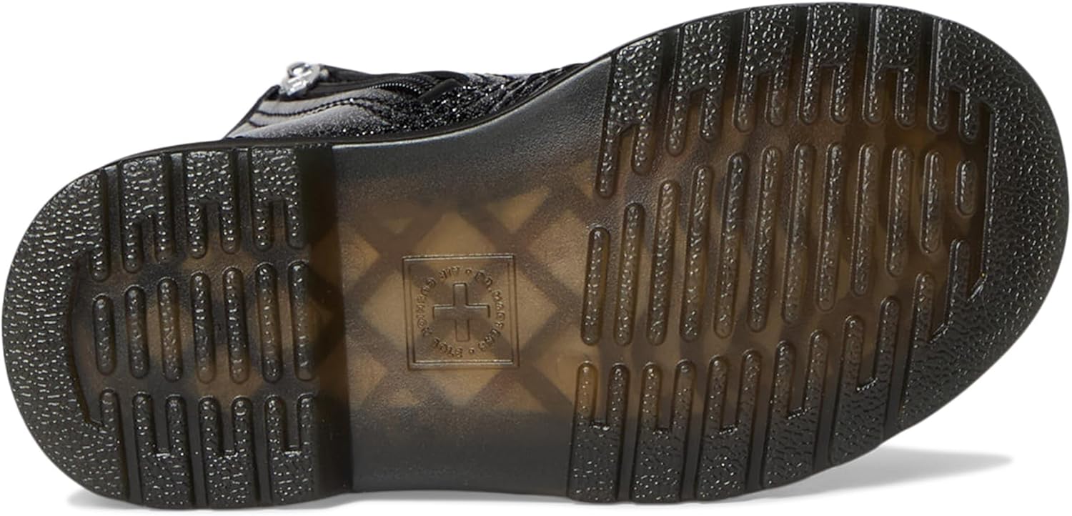 Ботинки Dr. Martens 1460 J, детские, с серебристым глиттером, черные — фото 3
