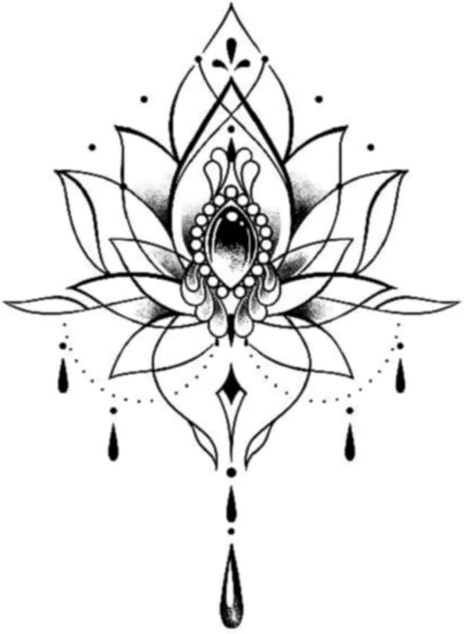 Временная татуировка Lotus Heart, 1 шт., белый