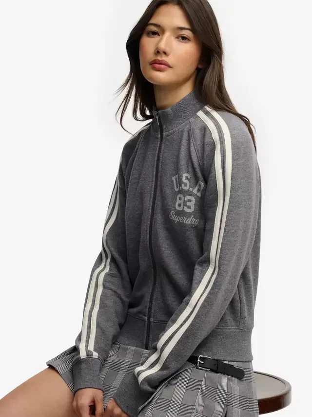 Спортивная куртка Athletic Essentials на молнии, цвет угольно-белый меланж Superdry — фото 4