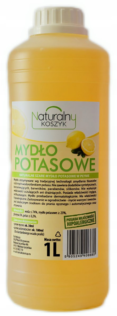 

Калийное мыло, натуральный растворитель для корзины, 1 л Solup