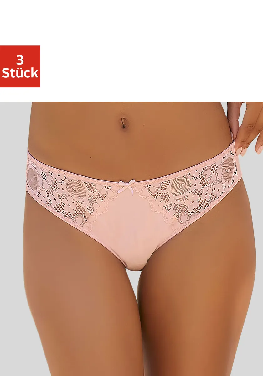 

Трусики petite fleur (3 шт.) со слегка прозрачным жаккардовым кружевом по бокам, мятный