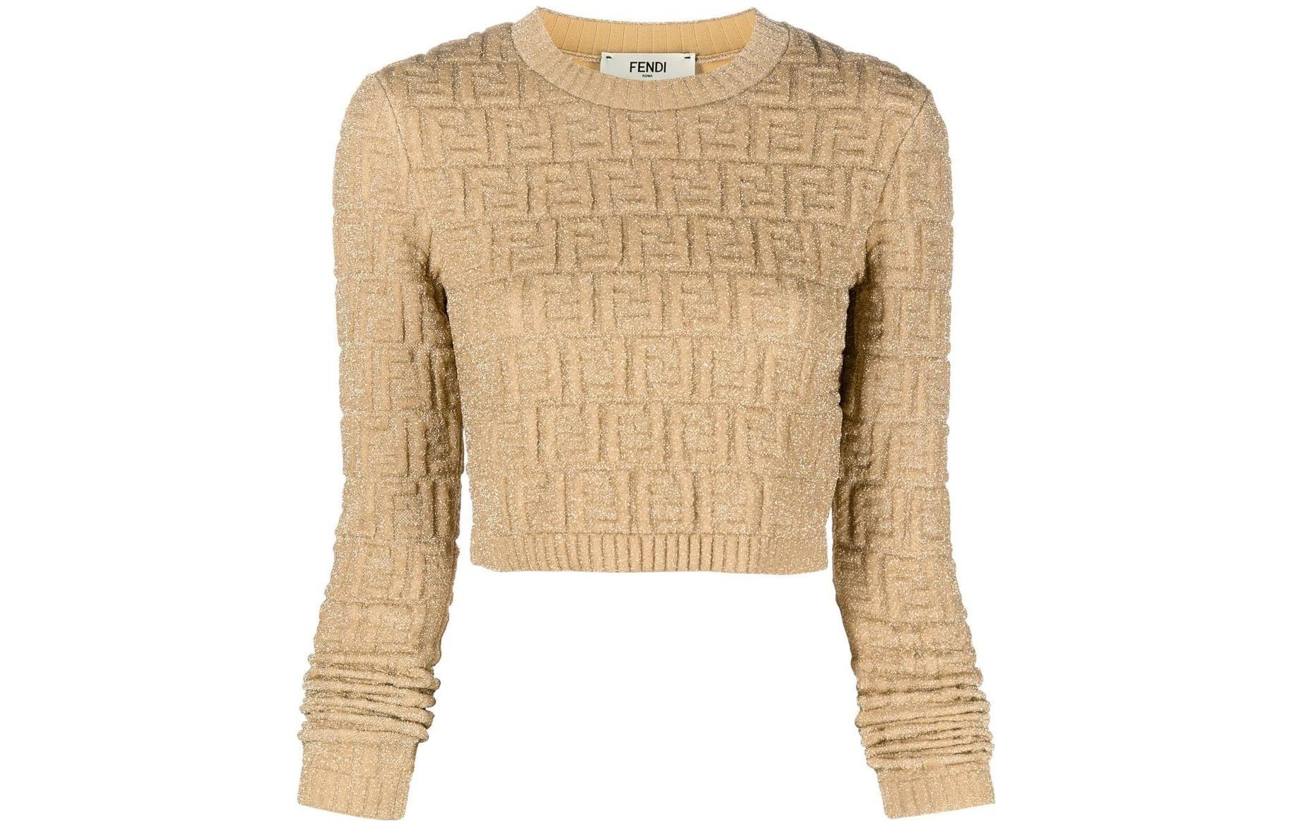 

Джемпер с металлизированной нитью FENDI, золотой