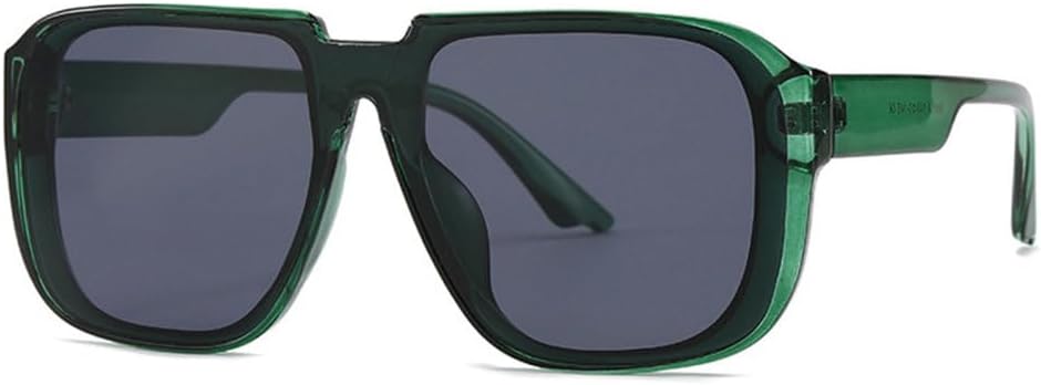 

Солнцезащитные очки большого размера 2027 года для женщин и мужчин в стиле панк, квадратные солнцезащитные очки, модные очки с защитой от УФ-излучения UV400 MTZJH, Green-black
