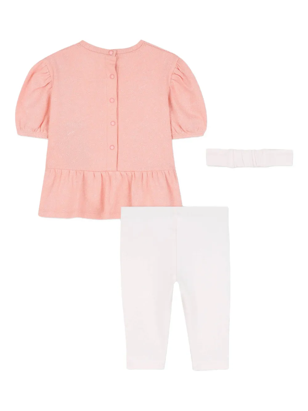 Комплект из топа и легинсов с объемными рукавами Kenzo Kids, оранжевый — фото 2