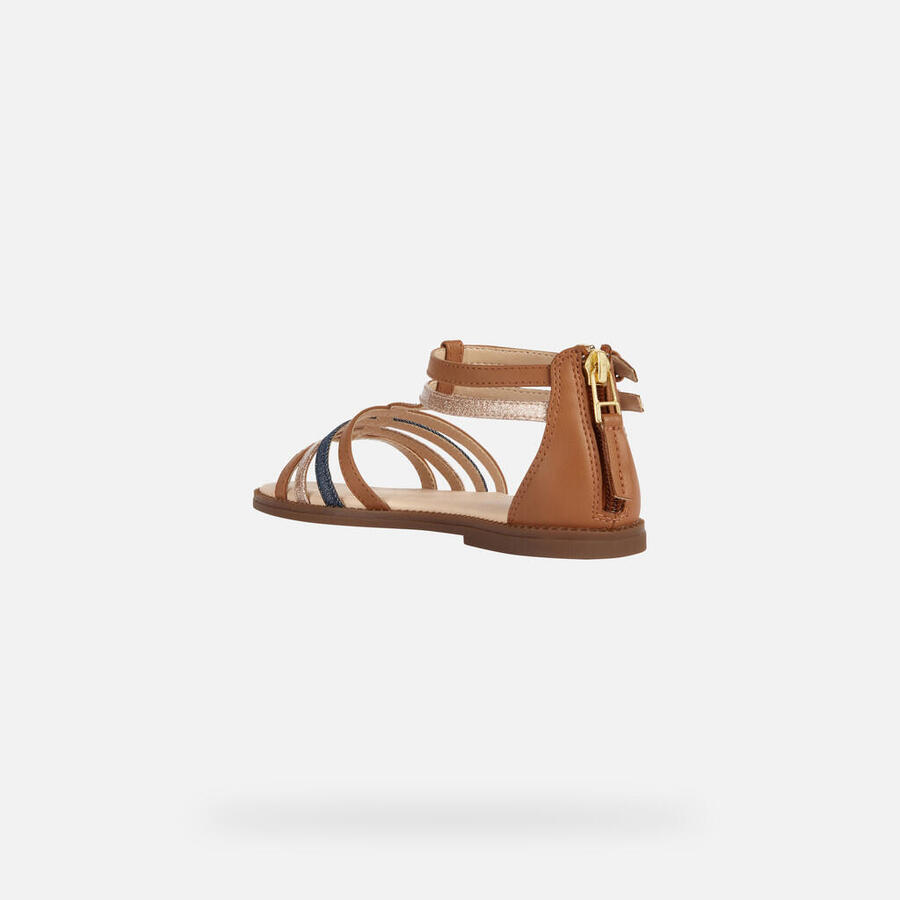 Сандалии Geox модель J Sandal Karly Girl цвет коричневый — фото 4