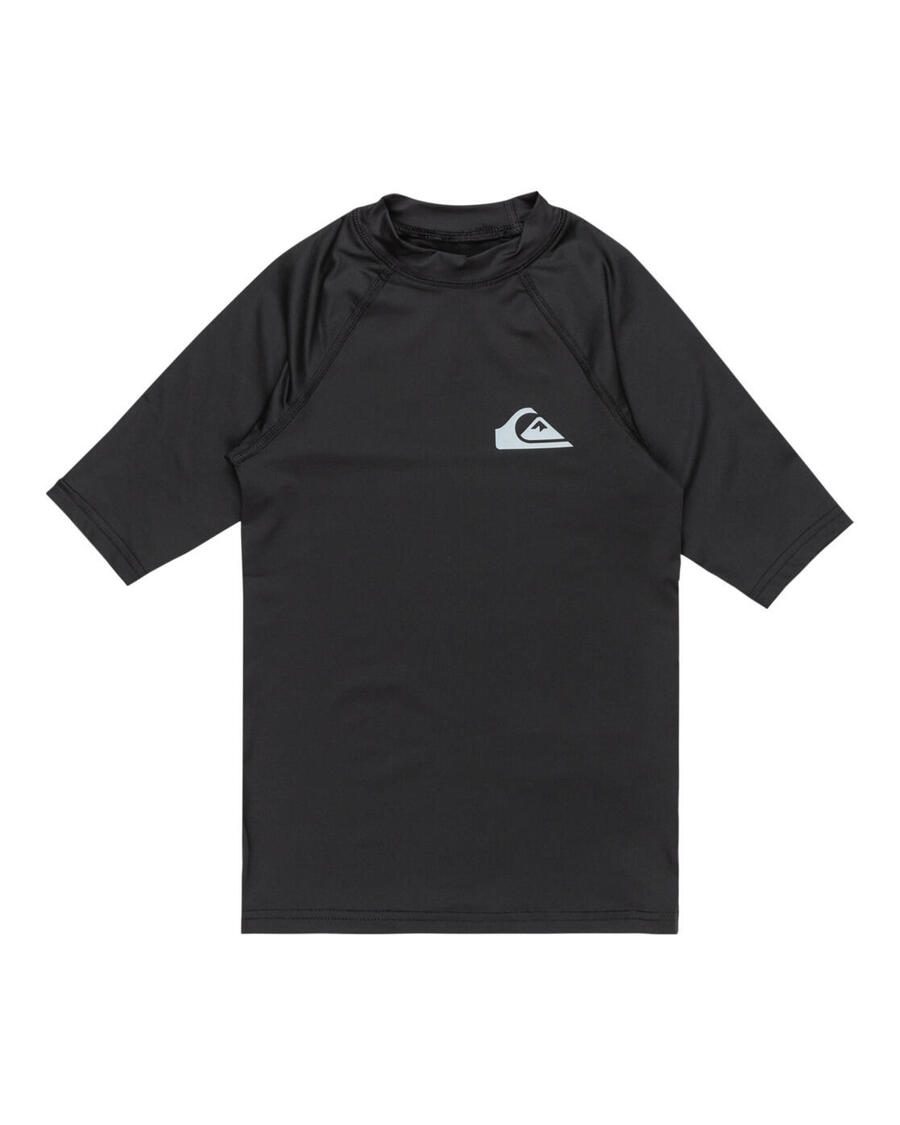 QUIKSILVER Футболка для серфинга с короткими рукавами и защитой от ультрафиолета UPF 50 на каждый день, черная, для мальчиков — фото 3