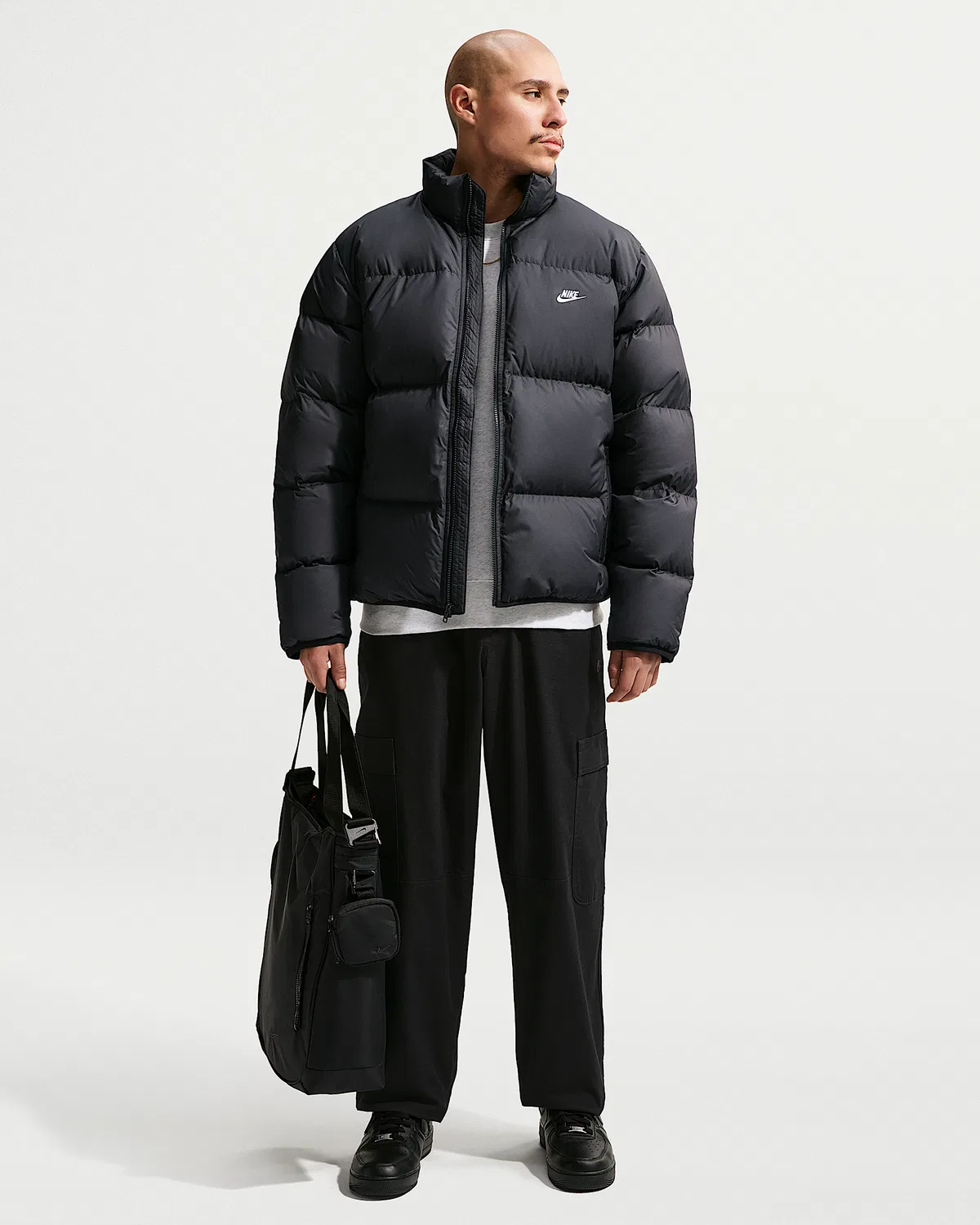 Мужская пуховая куртка Therma-FIT Nike Sportswear Club, Black/White — фото 4