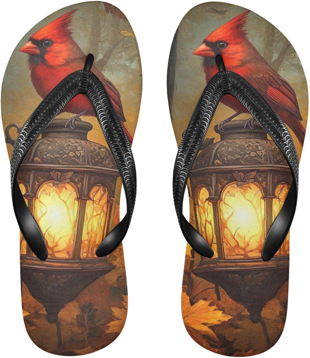

Красный кардинал Листья осени Женские и мужские шлепанцы для пляжа и лета, повседневные сандалии для душа 20858572 Kfbe