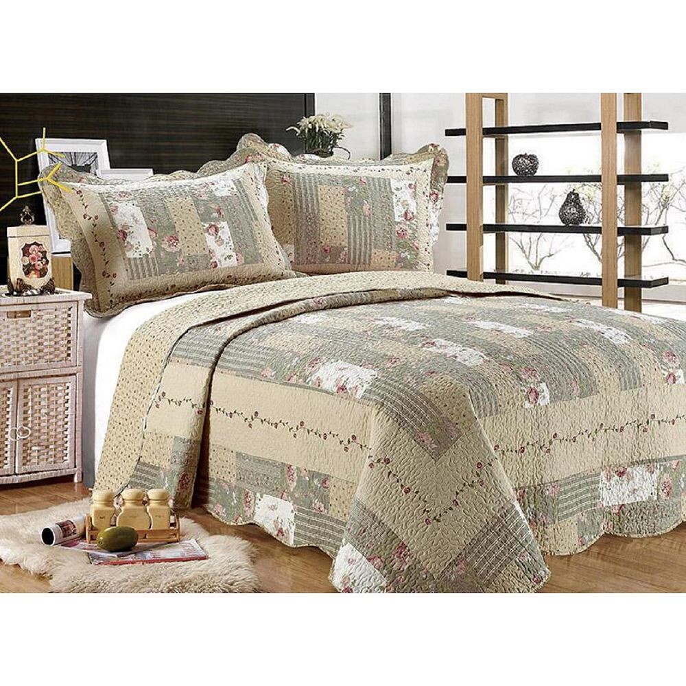 

Комплект двусторонних одеял из смеси хлопка, 2 предмета J&V Textiles, цвет Green Patchwork
