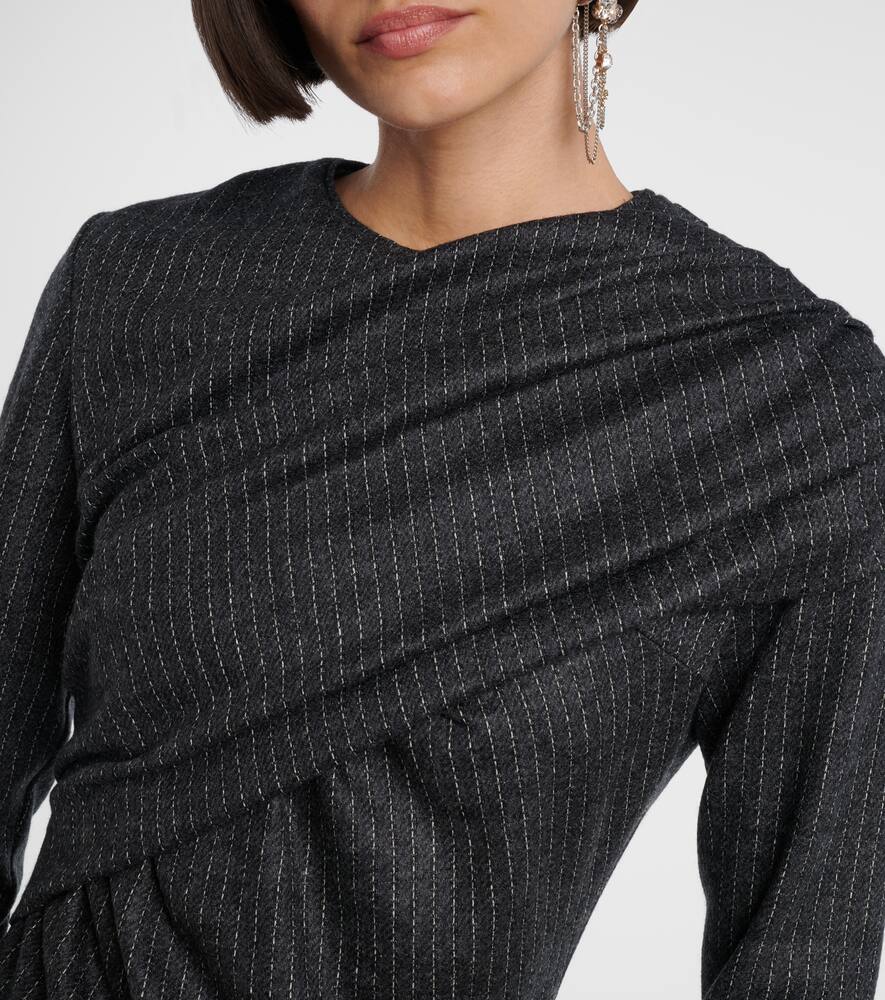 Топ Asna из шерсти и хлопка с меловыми полосками Isabel Marant, Anthracite — фото 4