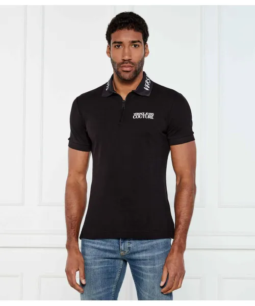 

Футболка поло Slim fit Versace Jeans Couture, черный