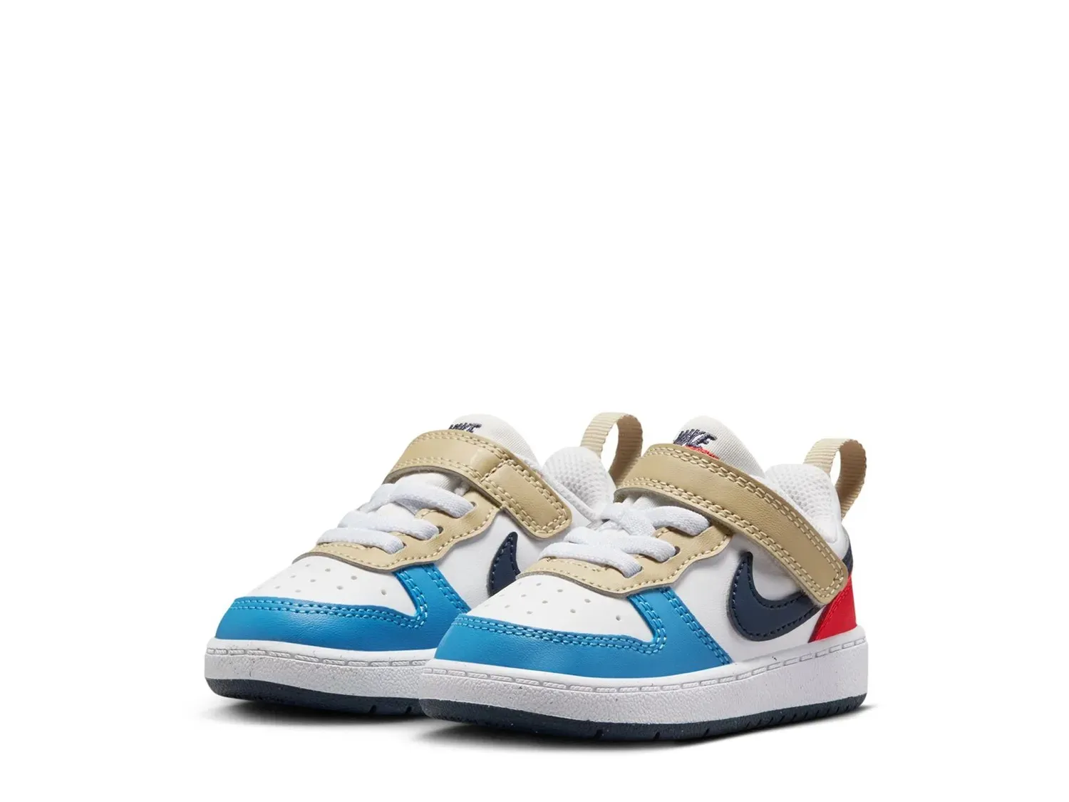 Кроссовки Nike Court Borough Low Recraft — детские, белые/оранжевые — фото 3