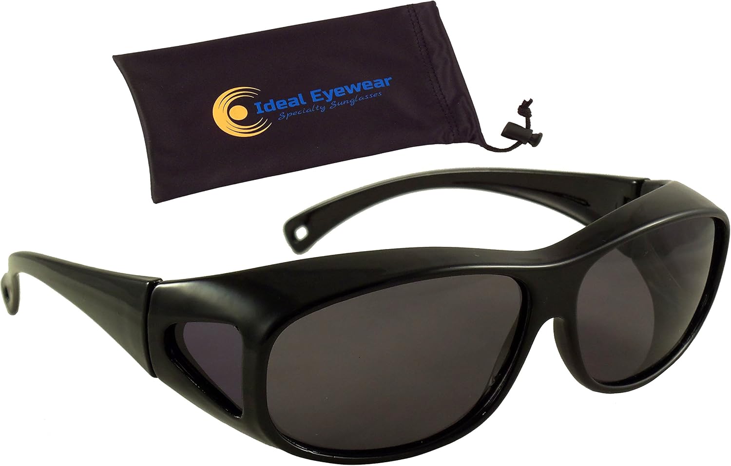 

Поляризованные плавающие накладки поверх солнцезащитных очков — носите поверх очков с диоптриями — они плавают! — Рыбалка и катание на лодках Ideal Eyewear, Black Frame / Smoke Lens With Case