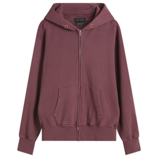 

Толстовка с капюшоном на молнии Les Tien, Washed Red Mahogany