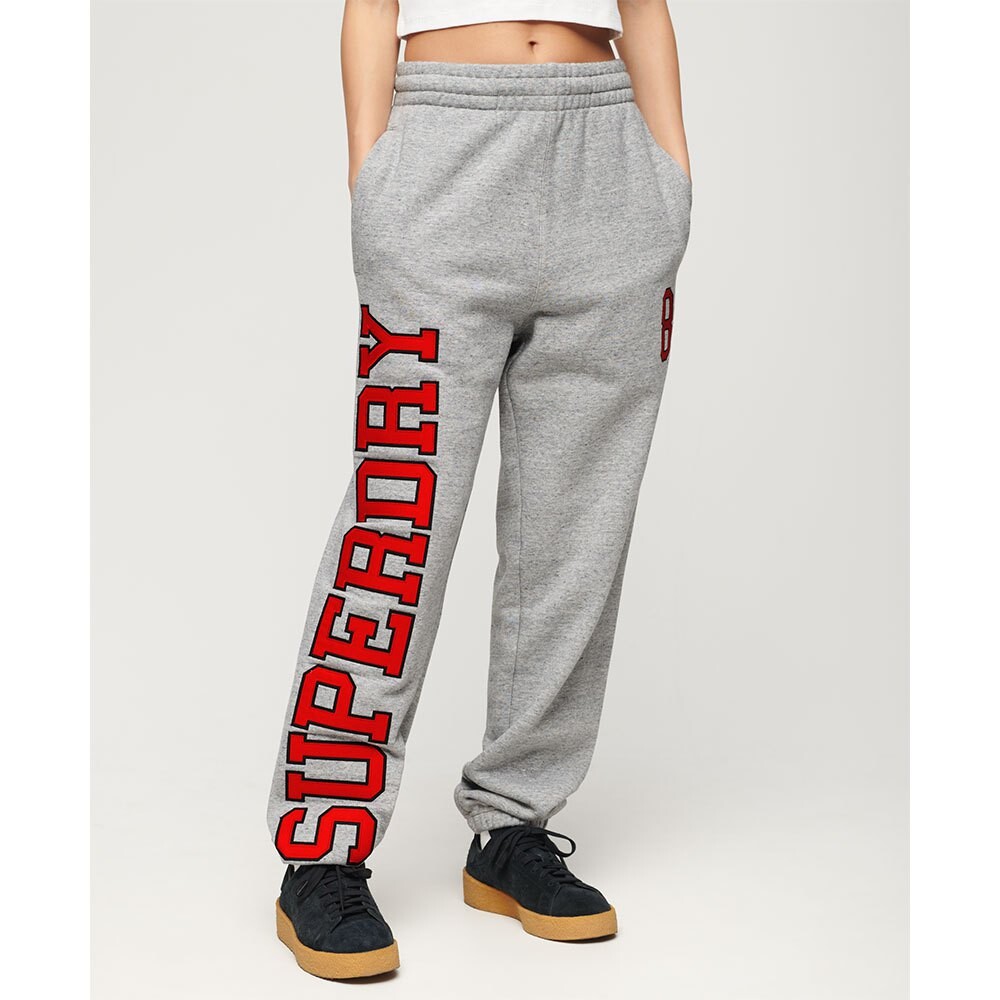 

Брюки Superdry College Logo Boyfriend Tracksuit, серый