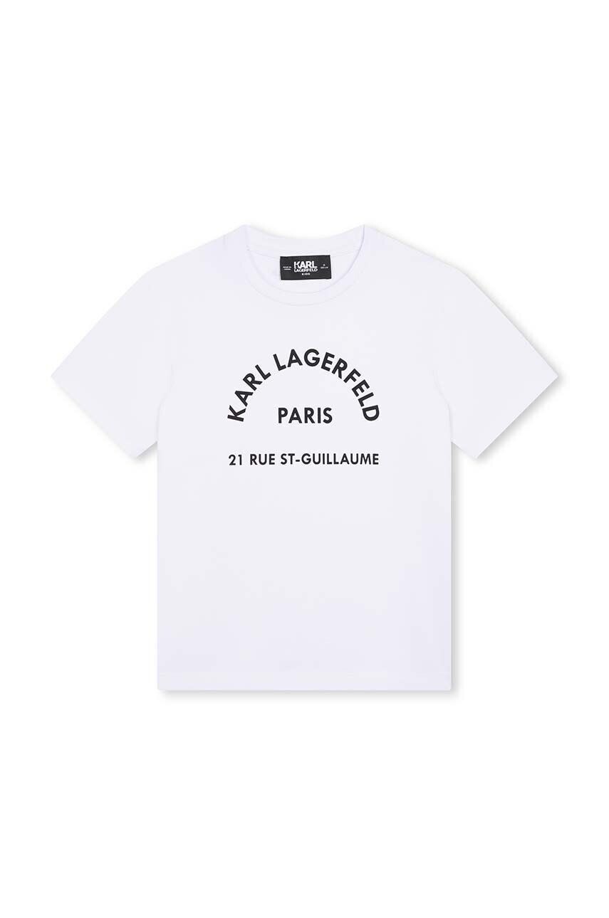 

Детская хлопковая футболка Karl Lagerfeld, белый
