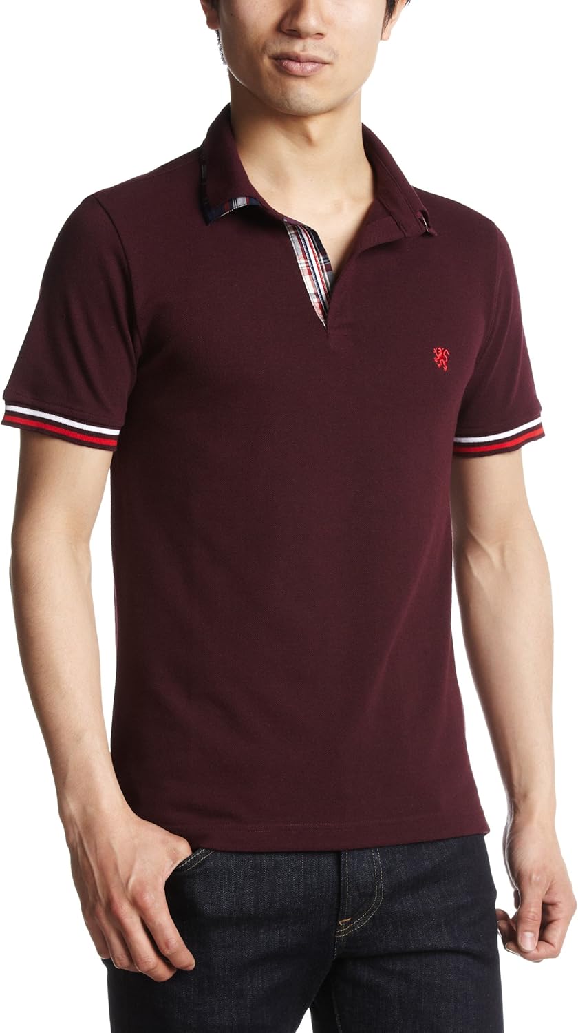 

Поло с двойным воротником в клетку Skipper Pincponc, винный