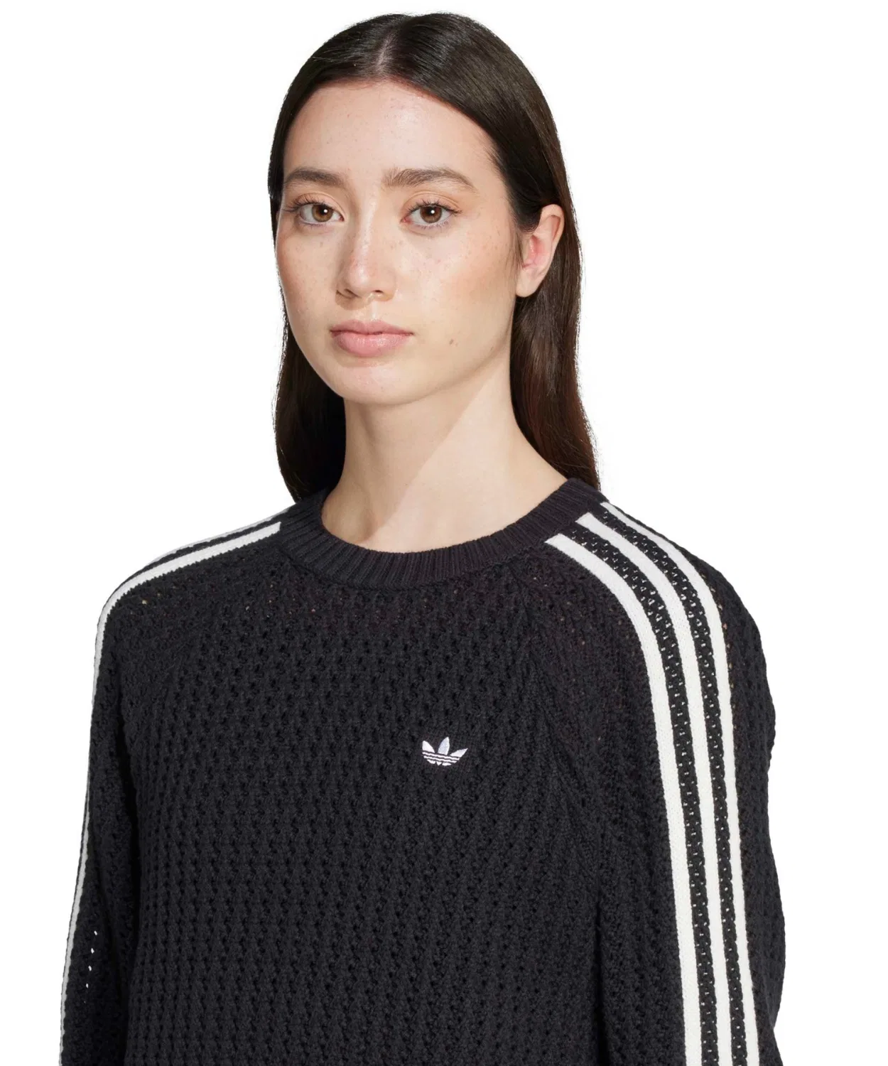 Свитер adidas Knitted Crew, хлопок/акрил, чёрный — фото 2