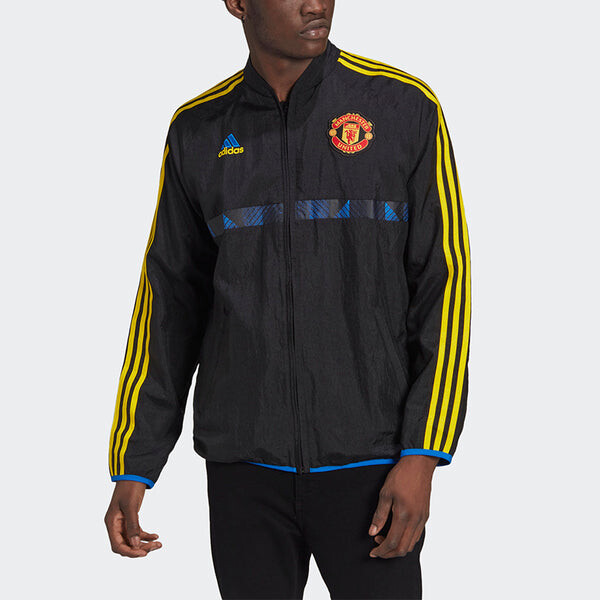 Куртка adidas 21-22 Season Manchester United Soccer/Football Sports Jacket Black, черный — фото 2