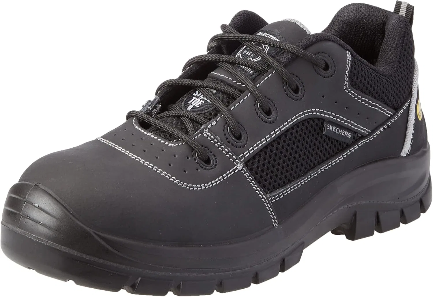 Мужские защитные ботинки Skechers Trophus, Black Nubuck Leather Textile