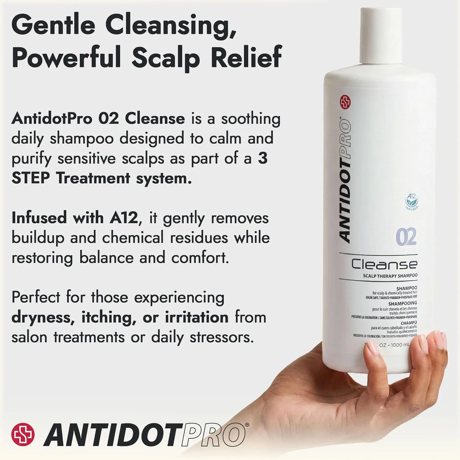 Шампунь ANTIDOT PRO Cleanse 02 для чувствительной кожи головы, 1000 мл Antidot Pro — фото 2