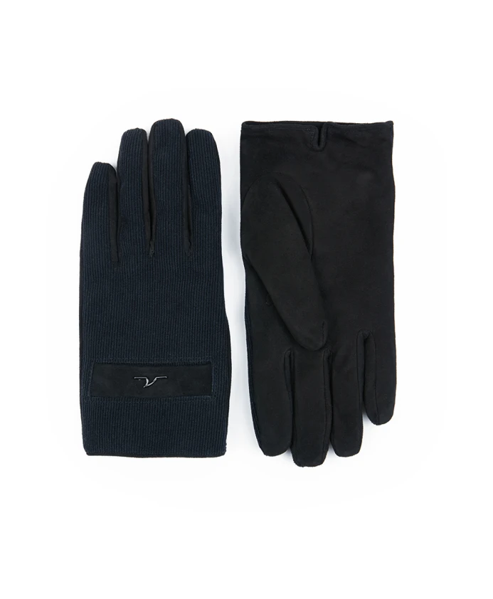 

Высококачественные кожаные перчатки с вельветовыми вставками. Paul & Shark, черный