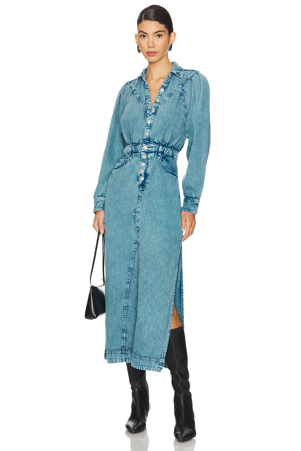 

Платье миди из денима mad love Free People, цвет skyfall