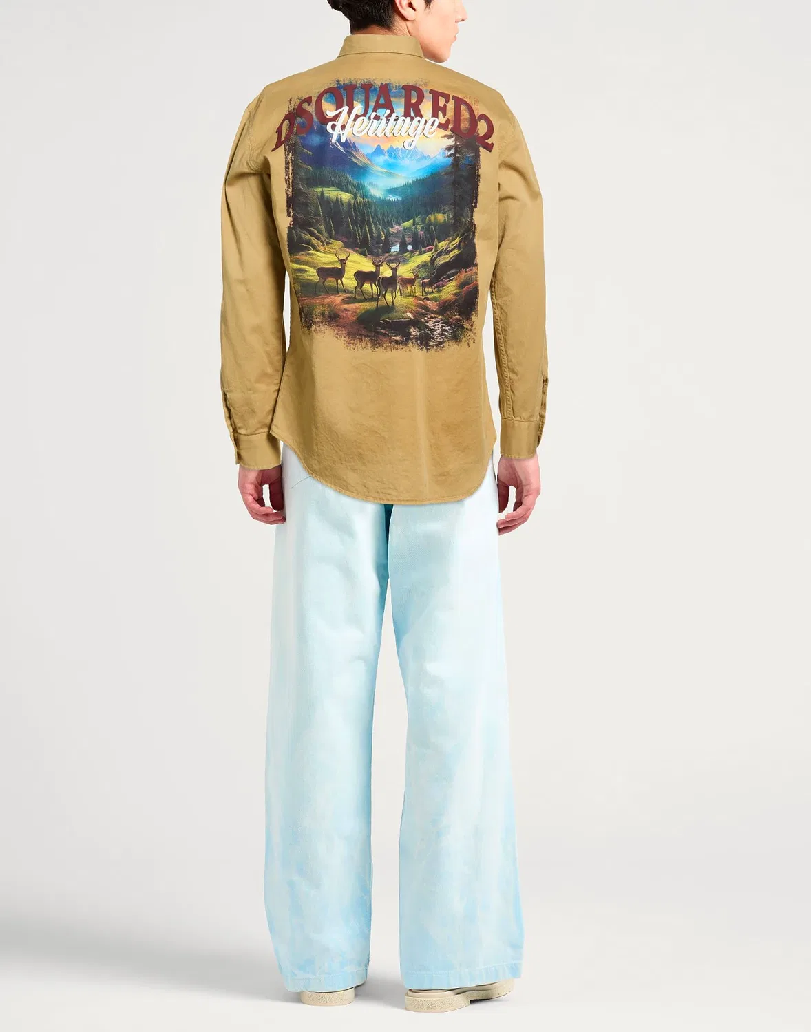 Рубашка из твила с принтом DSQUARED2 Camel — фото 3