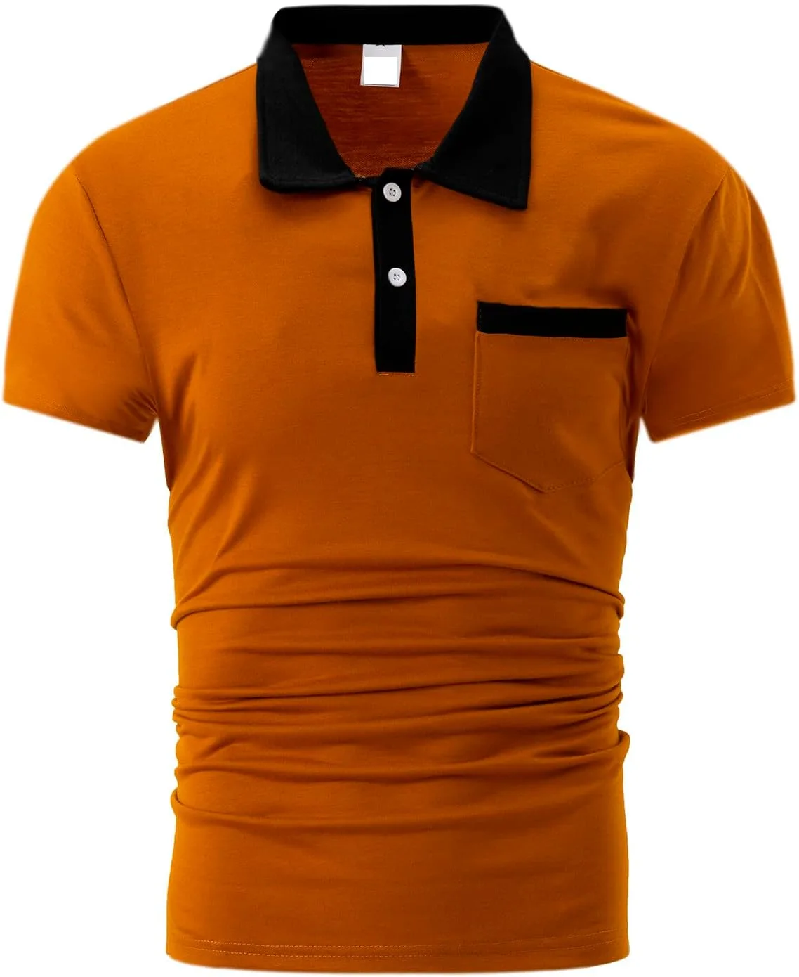 Мужская футболка с коротким рукавом Casual Slim Fit для гольфа с отложным воротником и пуговицами, однотонная, для активного отдыха и спорта, летний топ Generic, желтый