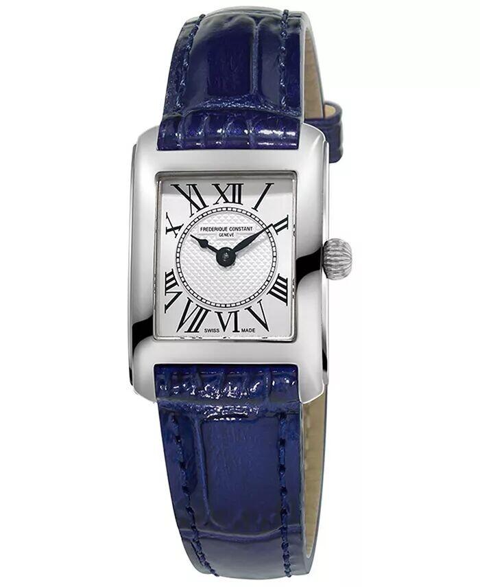 

Женские часы Swiss Classics Carrée с синим кожаным ремешком 23x21 мм Frederique Constant